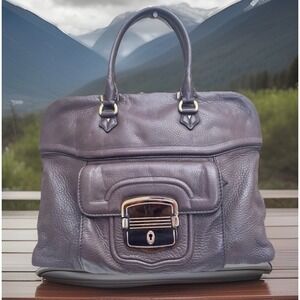 Elie Tahari Patent leather Brown large shoulder chiara frame bag Y2K Italy